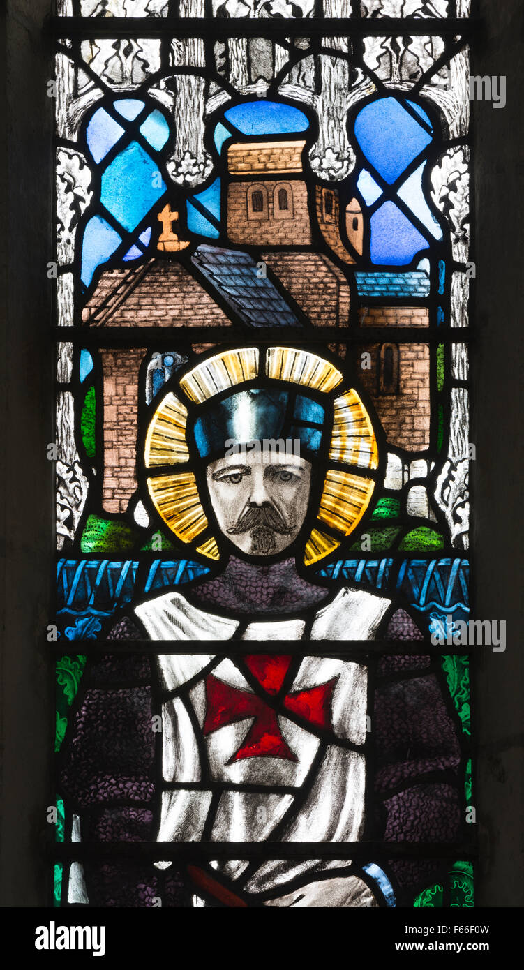 Saint Leonard of Reresby stained glass by Christopher Whall, St